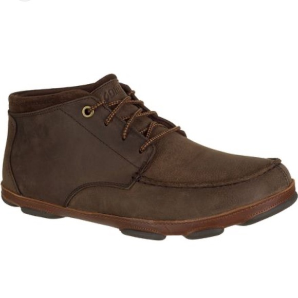 OluKai Other - Olukai Hamakua Boots Mens 9 Brown Leather Lace Up Ankle Comfort Shoes